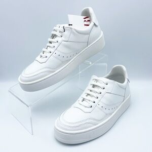 NWT. Zara Women's White Leather Uniform Sneakers. Size 11, 12, 13.